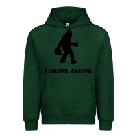 Forest Green bigfoot sasquatch i drink alone Urban Hoodie - artisFamous