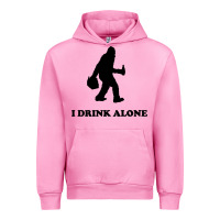 Fuchsia Pink bigfoot sasquatch i drink alone Urban Hoodie - artisFamous