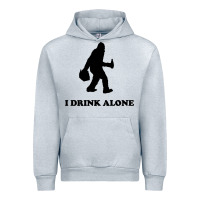Heather Grey bigfoot sasquatch i drink alone Urban Hoodie - artisFamous