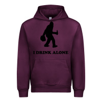 Mauve Wine bigfoot sasquatch i drink alone Urban Hoodie - artisFamous