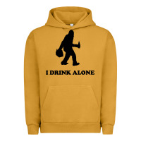 Pigment Peanut Butter bigfoot sasquatch i drink alone Urban Hoodie - artisFamous