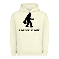 Pigment Pistachio bigfoot sasquatch i drink alone Urban Hoodie - artisFamous
