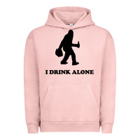 Pigment Salmon bigfoot sasquatch i drink alone Urban Hoodie - artisFamous