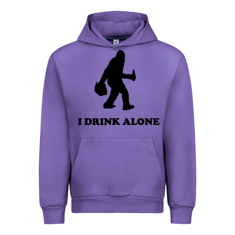 Bigfoot Sasquatch I Drink Alone Urban Hoodie by artisFamous | Teevron