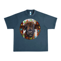 Midnight Navy Western Christmas Calf Urban Heavy Tee - RanaPortraitStore