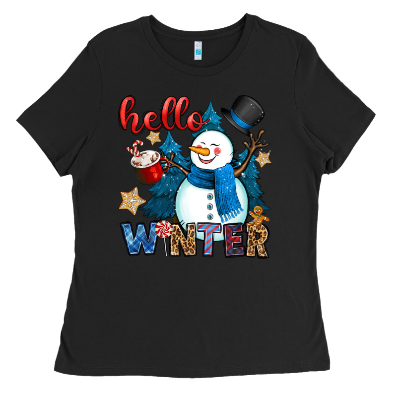 Hello Winter Ladies Tee by OliviaCreatesArt | Teevron