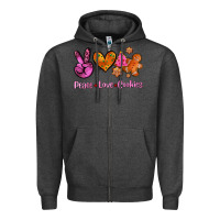 Charcoal Heather peace love cookies Zipper Hoodie - AdoDesignShop
