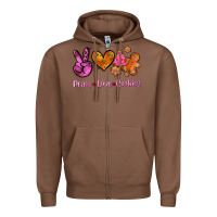Chestnut peace love cookies Zipper Hoodie - AdoDesignShop