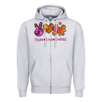 Heather Grey peace love cookies Zipper Hoodie - AdoDesignShop