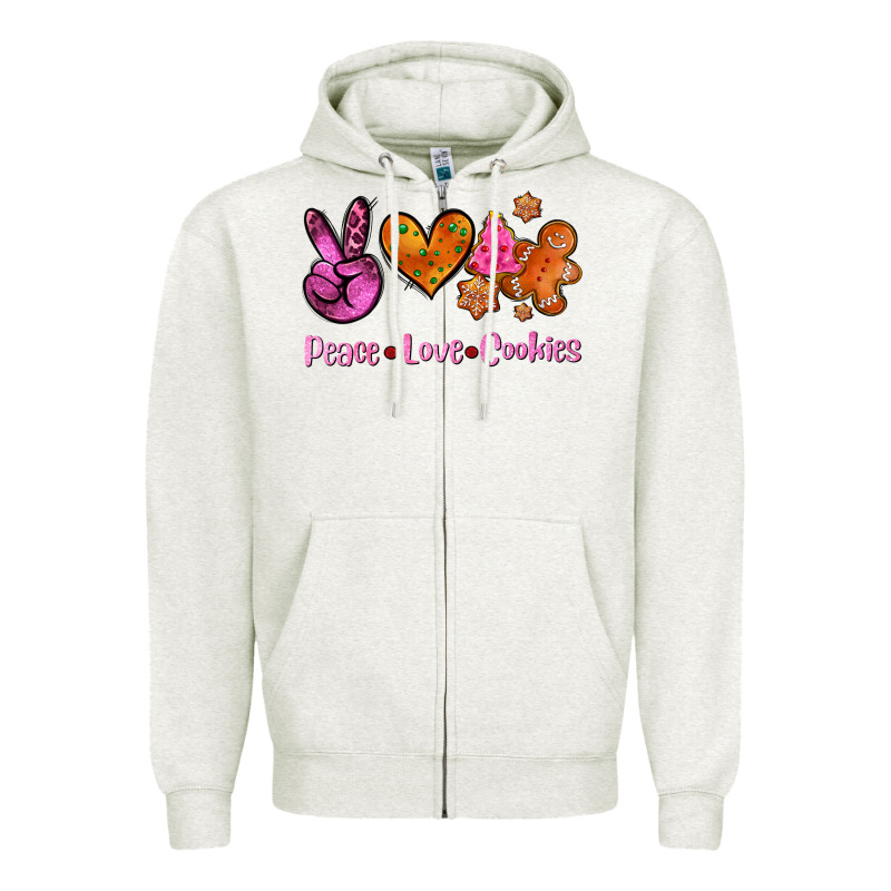Peace Love Cookies Zipper Hoodie by AdoDesignShop | Teevron