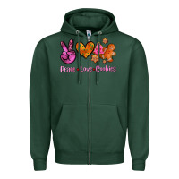 Sports Green peace love cookies Zipper Hoodie - AdoDesignShop