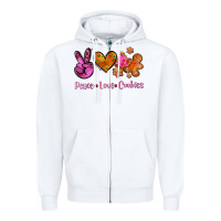 White peace love cookies Zipper Hoodie - AdoDesignShop