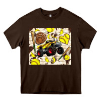Chocolate Brown softball crusher Heavy Core Tee - TumblerDesignByShophia