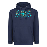 Navy turquoise gemstone sunflower Heavyweight Hoodie - JahusDesignShop