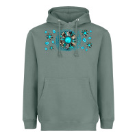 Sage turquoise gemstone sunflower Heavyweight Hoodie - JahusDesignShop