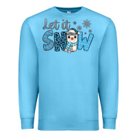 Ocean Blue let it snow snowman coffee Premium Sweatshirt - JahusDesignShop