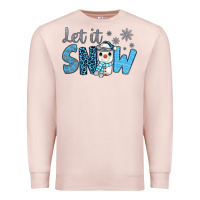 Pale Pink let it snow snowman coffee Premium Sweatshirt - JahusDesignShop