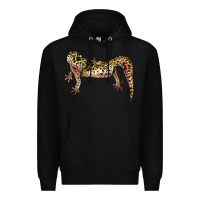 Black Gecko Lizard Illustrations Premium Hoodie - LillyAllenDesigns