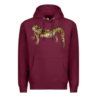 Burgundy Gecko Lizard Illustrations Premium Hoodie - LillyAllenDesigns