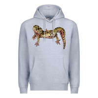 Heather Grey Gecko Lizard Illustrations Premium Hoodie - LillyAllenDesigns