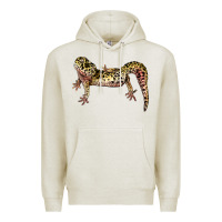 Oatmeal Heather Gecko Lizard Illustrations Premium Hoodie - LillyAllenDesigns
