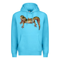 Ocean Blue Gecko Lizard Illustrations Premium Hoodie - LillyAllenDesigns