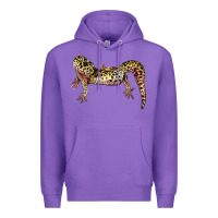 Purple Gecko Lizard Illustrations Premium Hoodie - LillyAllenDesigns
