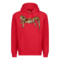 Red Gecko Lizard Illustrations Premium Hoodie - LillyAllenDesigns