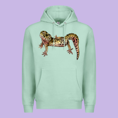 Gecko Lizard Illustrations Premium Hoodie Designed By Lillyallendesigns