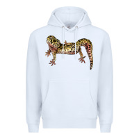 White Gecko Lizard Illustrations Premium Hoodie - LillyAllenDesigns
