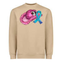 Mushroom cowboy hat and cancer ribbon Heavyweight Sweatshirt - AdoDesignShop