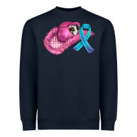 Navy cowboy hat and cancer ribbon Heavyweight Sweatshirt - AdoDesignShop