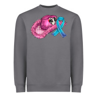 Storm cowboy hat and cancer ribbon Heavyweight Sweatshirt - AdoDesignShop