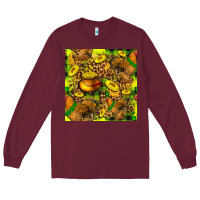 Burgundy St. Patrick's Chicken With Pot Of Gold Long Sleeve Tee - FaDigitalArtStudio