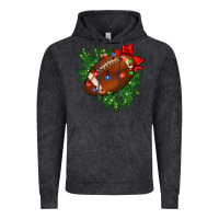 Vintage Black american football christmas with lights and ribbon Vintage Hoodie - FaDigitalArtStudio