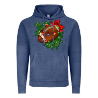 Vintage Denim american football christmas with lights and ribbon Vintage Hoodie - FaDigitalArtStudio