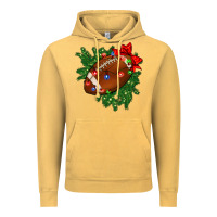 Vintage Mustard american football christmas with lights and ribbon Vintage Hoodie - FaDigitalArtStudio