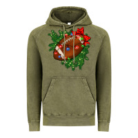 Vintage Olive american football christmas with lights and ribbon Vintage Hoodie - FaDigitalArtStudio
