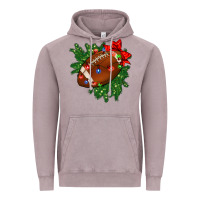 Vintage Zinc american football christmas with lights and ribbon Vintage Hoodie - FaDigitalArtStudio