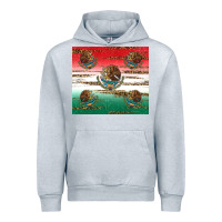 Heather Grey Mexican Flag Urban Hoodie - RanaPortraitStore