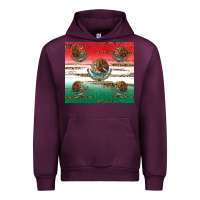 Mauve Wine Mexican Flag Urban Hoodie - RanaPortraitStore