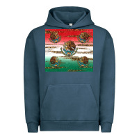 Pigment Midnight Navy Mexican Flag Urban Hoodie - RanaPortraitStore