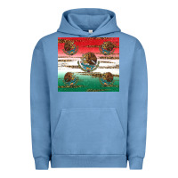 Pigment Pebble Blue Mexican Flag Urban Hoodie - RanaPortraitStore