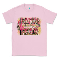Bubblegum Pink faith over fear breast cancer 12 inches 300 dpi Classic Tee - CowGirlArtShop