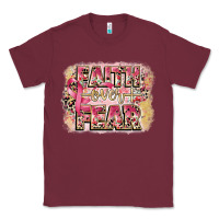 Burgundy faith over fear breast cancer 12 inches 300 dpi Classic Tee - CowGirlArtShop