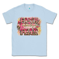 Dusty Blue faith over fear breast cancer 12 inches 300 dpi Classic Tee - CowGirlArtShop