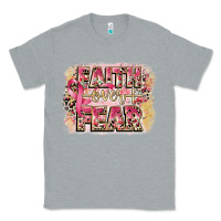 Heather Grey faith over fear breast cancer 12 inches 300 dpi Classic Tee - CowGirlArtShop