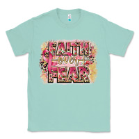 Seafoam faith over fear breast cancer 12 inches 300 dpi Classic Tee - CowGirlArtShop