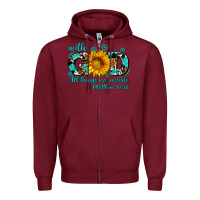 Burgundy with god all things are possible sunflower Zipper Hoodie - AdoDesignShop
