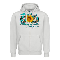 Dove Grey with god all things are possible sunflower Zipper Hoodie - AdoDesignShop